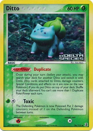 Ditto EX Delta Species Pokemon Card